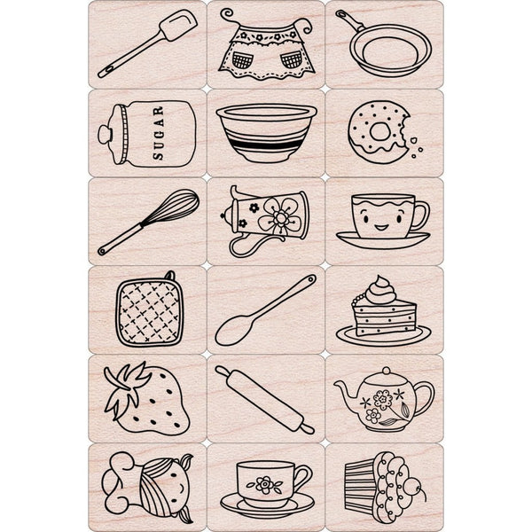 Hero Arts Cook It Wood Ink n Stamp Set