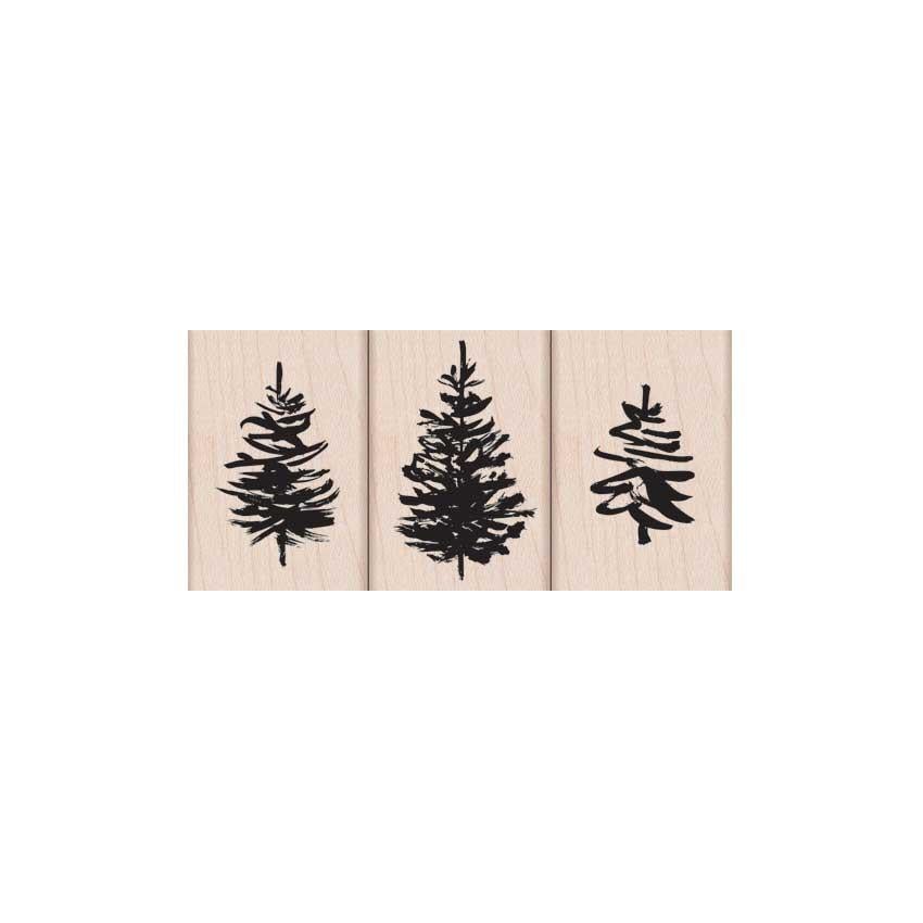 Hero Arts Paintbrush Trees Wood Stamps