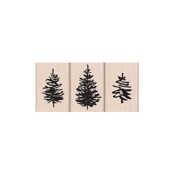 Hero Arts Paintbrush Trees Wood Stamps