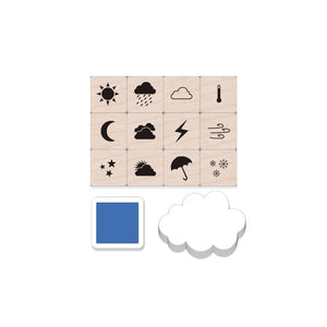 Hero Arts Weather Icons Mini Tub Wood Ink 'n Stamp Set