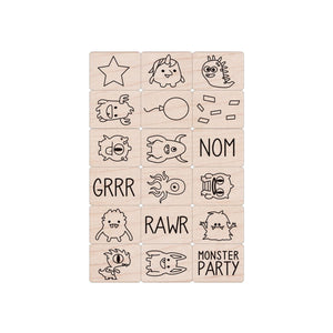 Hero Arts Monsters Wood Ink 'n Stamp Set