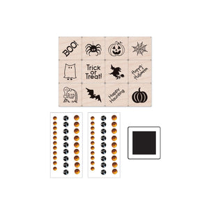 Hero Arts Halloween Mini Tub Wood Ink 'n Stamp Set