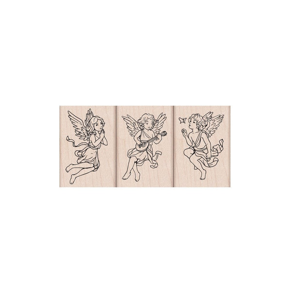 Hero Arts Angel Trio Wood Stamps