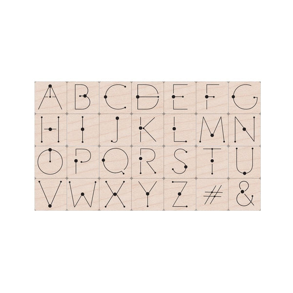 Hero Arts Modern Dot Alphabet Wood Stamps