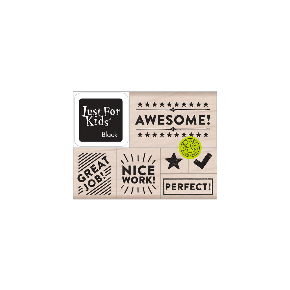 Hero Arts Awesome Wood Ink 'n Stamp Set