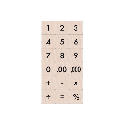 Hero Arts Math Fun Wood Ink 'n Stamp Set