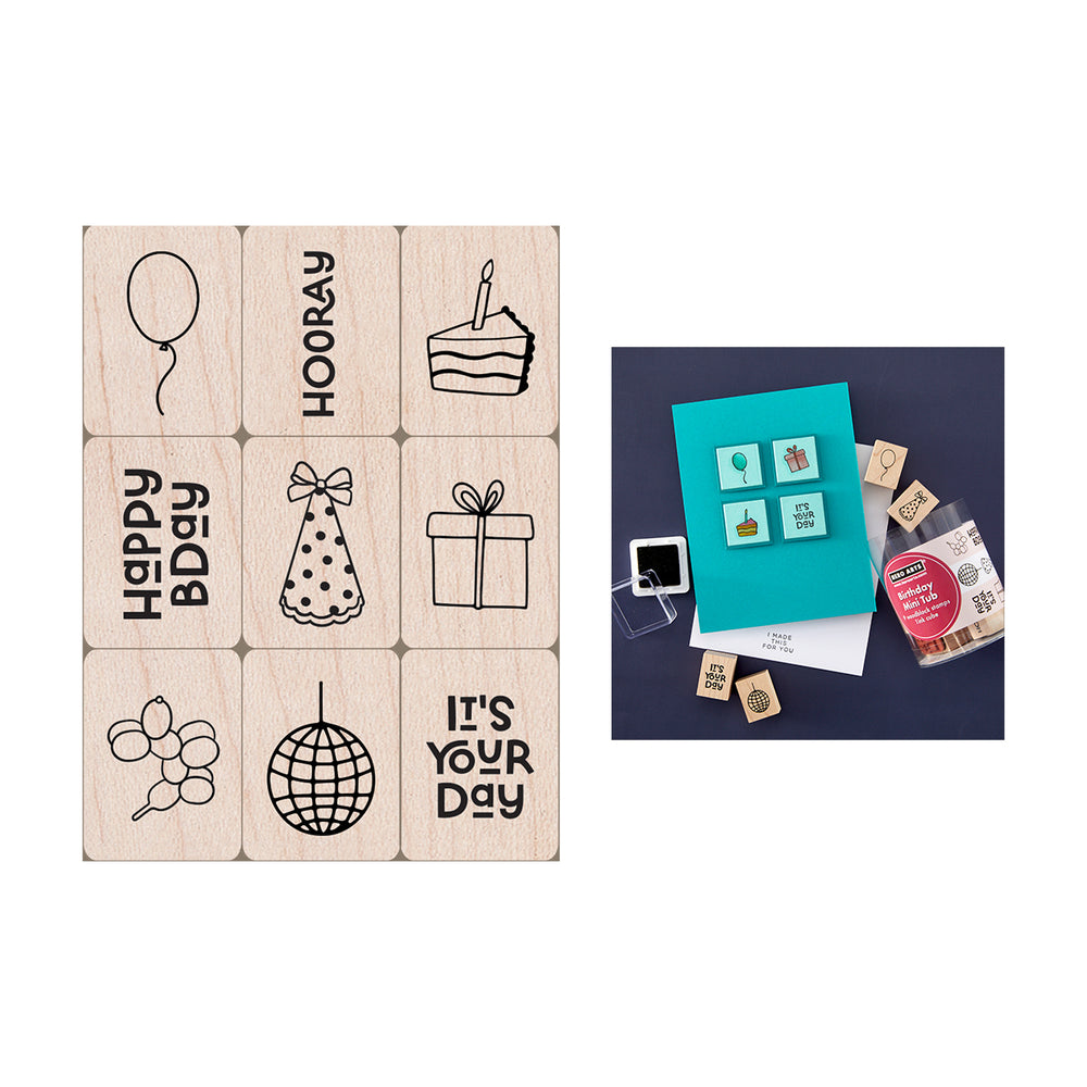 Hero Arts Birthday Mini Tub Woodblock Stamps