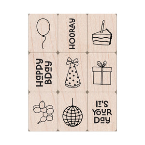 Hero Arts Birthday Mini Tub Woodblock Stamps