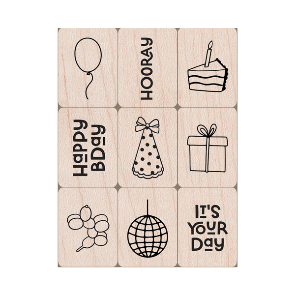 Hero Arts Birthday Mini Tub Woodblock Stamps