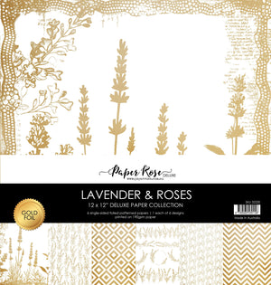 Paper Rose - Gold Foil Lavender & Roses 12x12 Deluxe Paper Collection