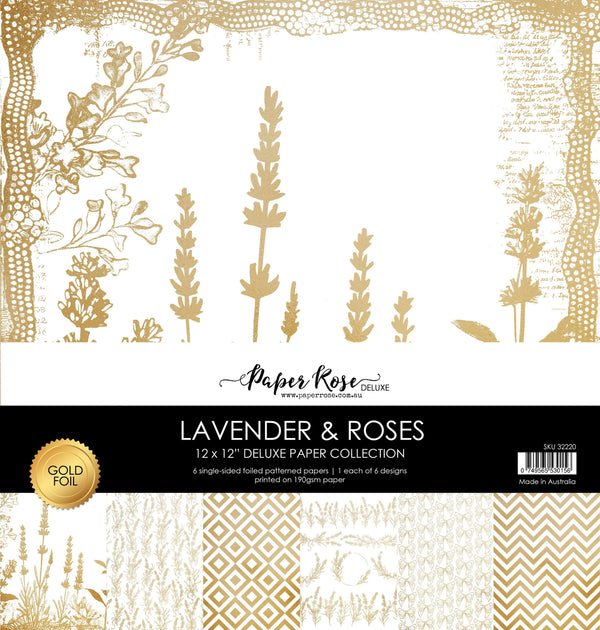 Paper Rose - Gold Foil Lavender & Roses 12x12 Deluxe Paper Collection