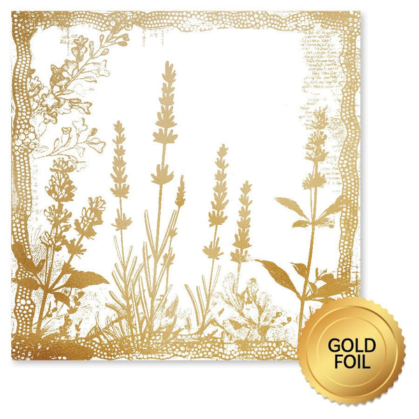 Paper Rose - Gold Foil Lavender & Roses 12x12 Deluxe Paper Collection