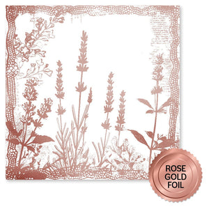 Paper Rose - Rose Gold Foil Lavender & Roses 12x12 Deluxe Paper Collection
