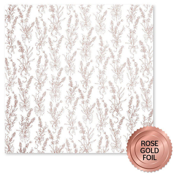 Paper Rose - Rose Gold Foil Lavender & Roses 12x12 Deluxe Paper Collection
