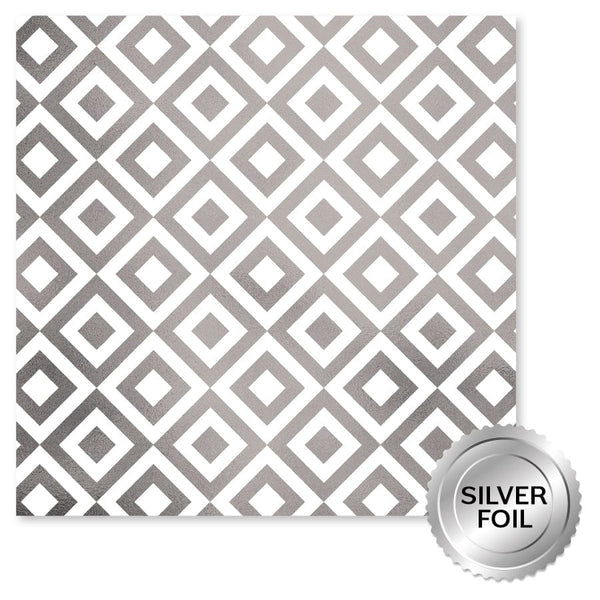 Paper Rose - Silver Foil Lavender & Roses 12x12 Deluxe Paper Collection