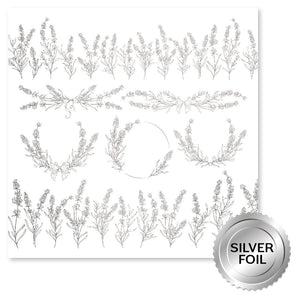 Paper Rose - Silver Foil Lavender & Roses 12x12 Deluxe Paper Collection