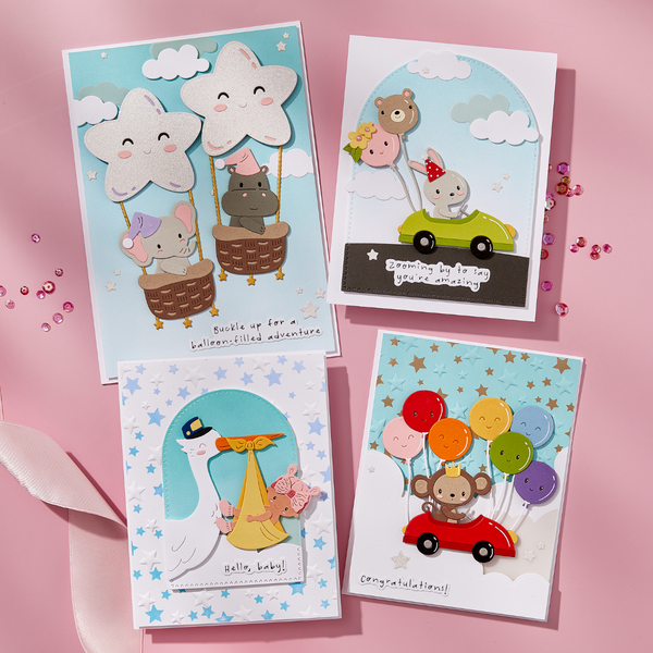 Wishing and Falling Stars 3D Embossing Folder and Press + Foil Bundle