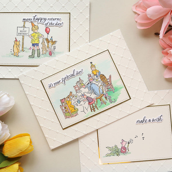 A Very Happy Birthday Sentiments Press + Foil Plate & Die Set