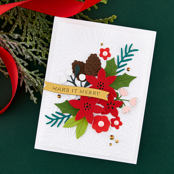 In the Pines Embossing Folder from the Make It Merry Collection