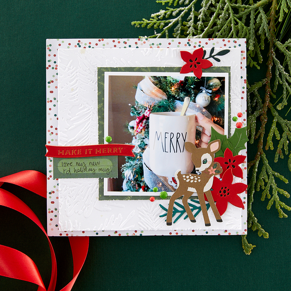 In the Pines Embossing Folder from the Make It Merry Collection