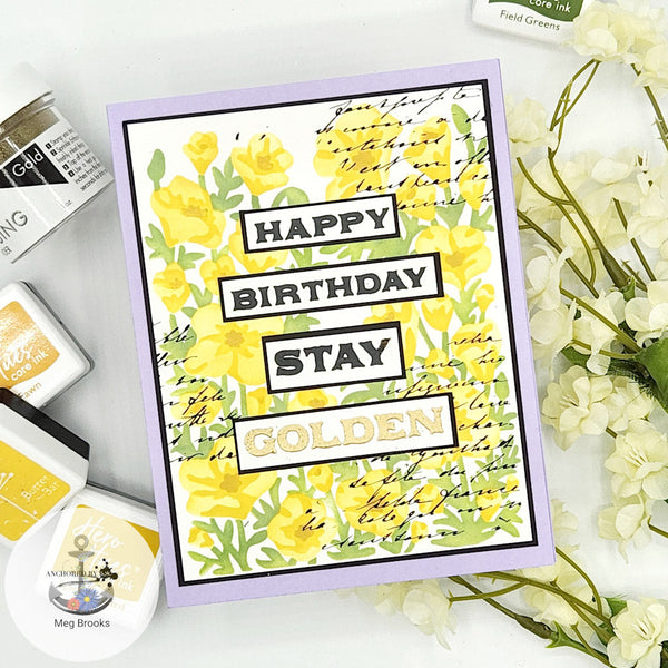 Hero Arts Color Layering Golden Poppies Stencils