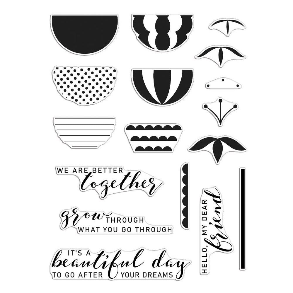 Hero Arts HA + Reverse Confetti Better Together Clear Stamp Set