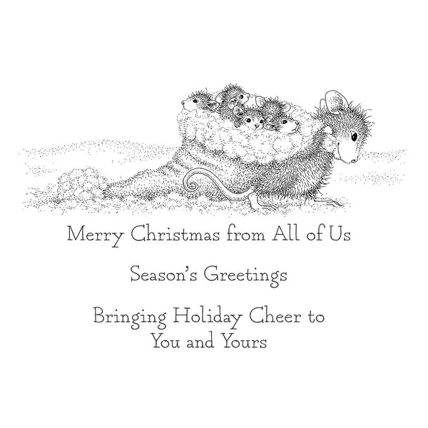 Christmas Friends Cling Rubber Stamp Set from the House-Mouse Holiday Friends Collection
