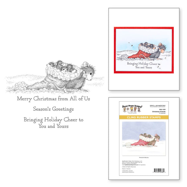 Christmas Friends Cling Rubber Stamp Set from the House-Mouse Holiday Friends Collection