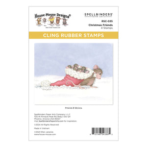 Christmas Friends Cling Rubber Stamp Set from the House-Mouse Holiday Friends Collection