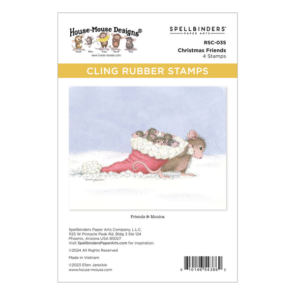 Christmas Friends Cling Rubber Stamp Set from the House-Mouse Holiday Friends Collection