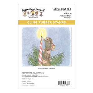 Holiday Glow Cling Rubber Stamp Set from the House-Mouse Holiday Friends Collection