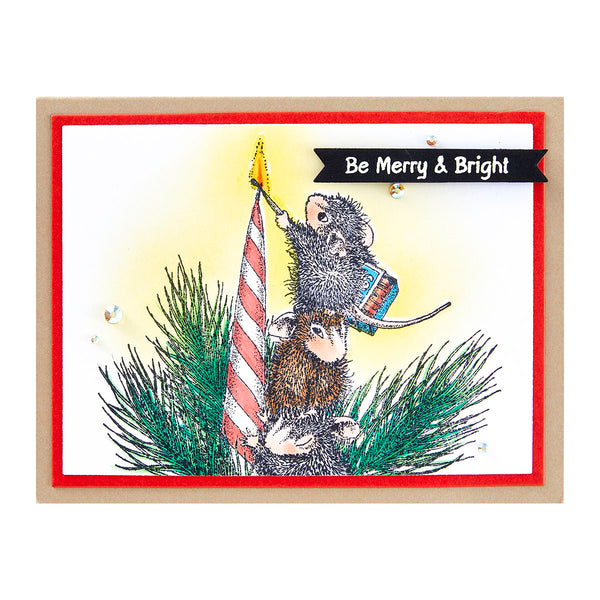 Holiday Glow Cling Rubber Stamp Set from the House-Mouse Holiday Friends Collection