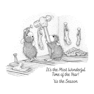 Merry Little Christmas Cling Rubber Stamp Set from the House-Mouse Holiday Friends Collection
