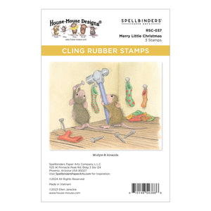 Merry Little Christmas Cling Rubber Stamp Set from the House-Mouse Holiday Friends Collection