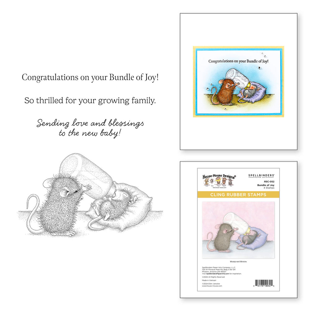 House-Mouse Bundle of Joy Cling Rubber Stamp Set