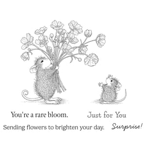 House-Mouse Rare Bloom Cling Rubber Stamp Set