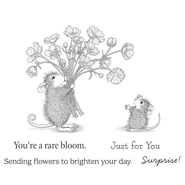 House-Mouse Rare Bloom Cling Rubber Stamp Set