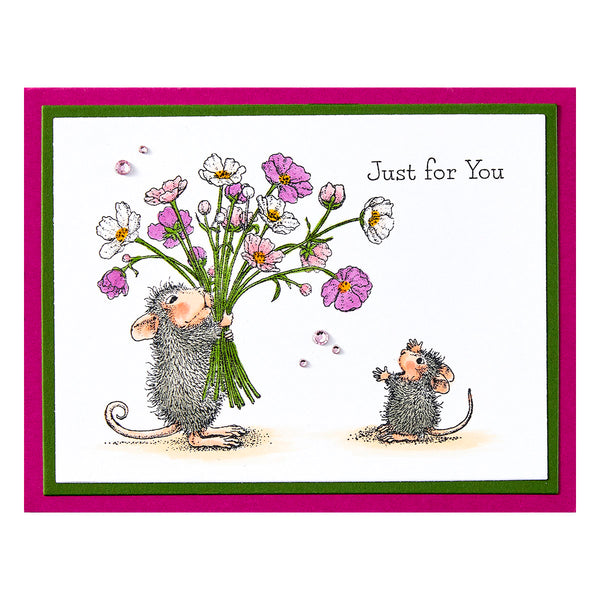 House-Mouse Rare Bloom Cling Rubber Stamp Set