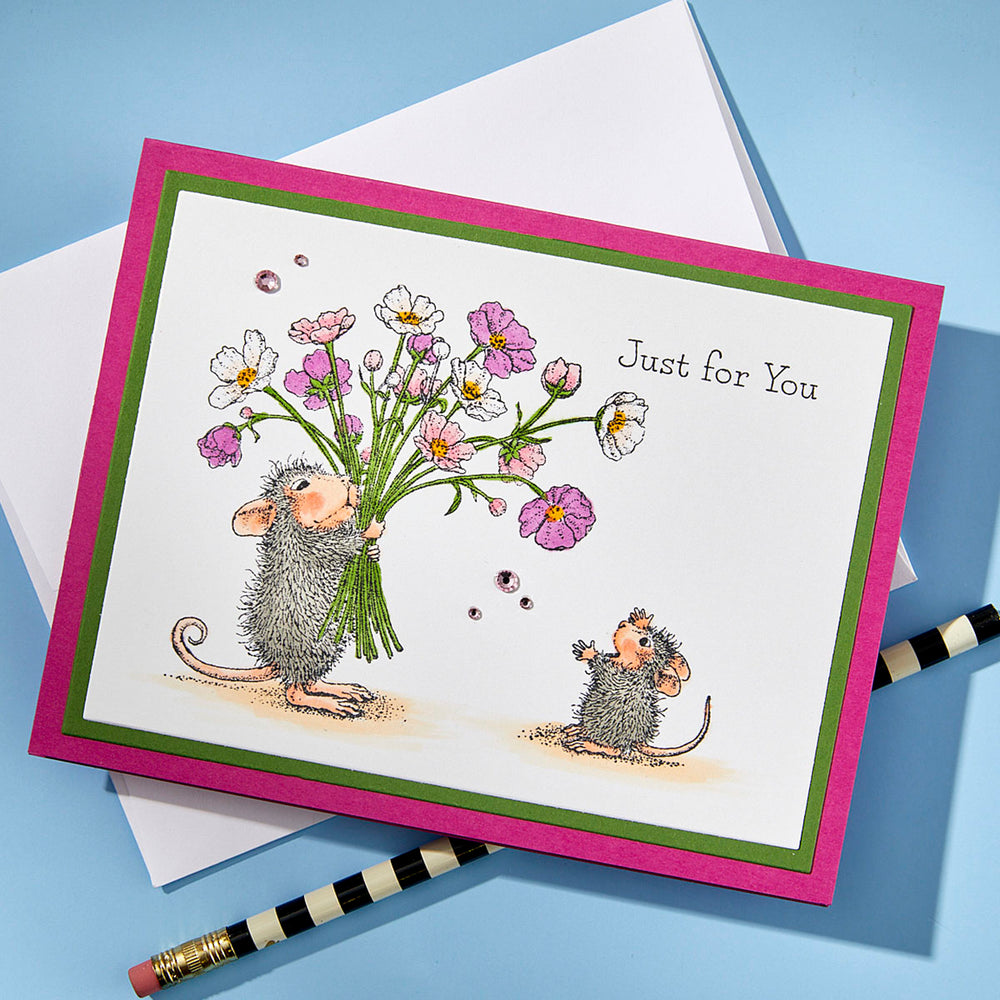 House-Mouse Rare Bloom Cling Rubber Stamp Set
