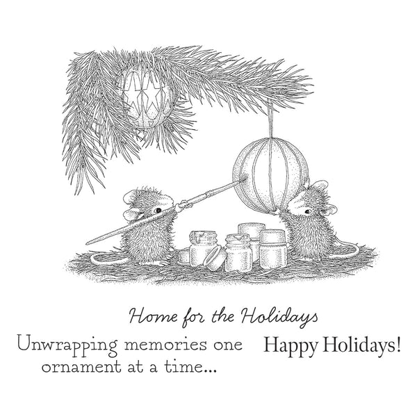Unwrapping Memories Cling Rubber Stamp Set from the House-Mouse Tree-mendous Christmas Collection