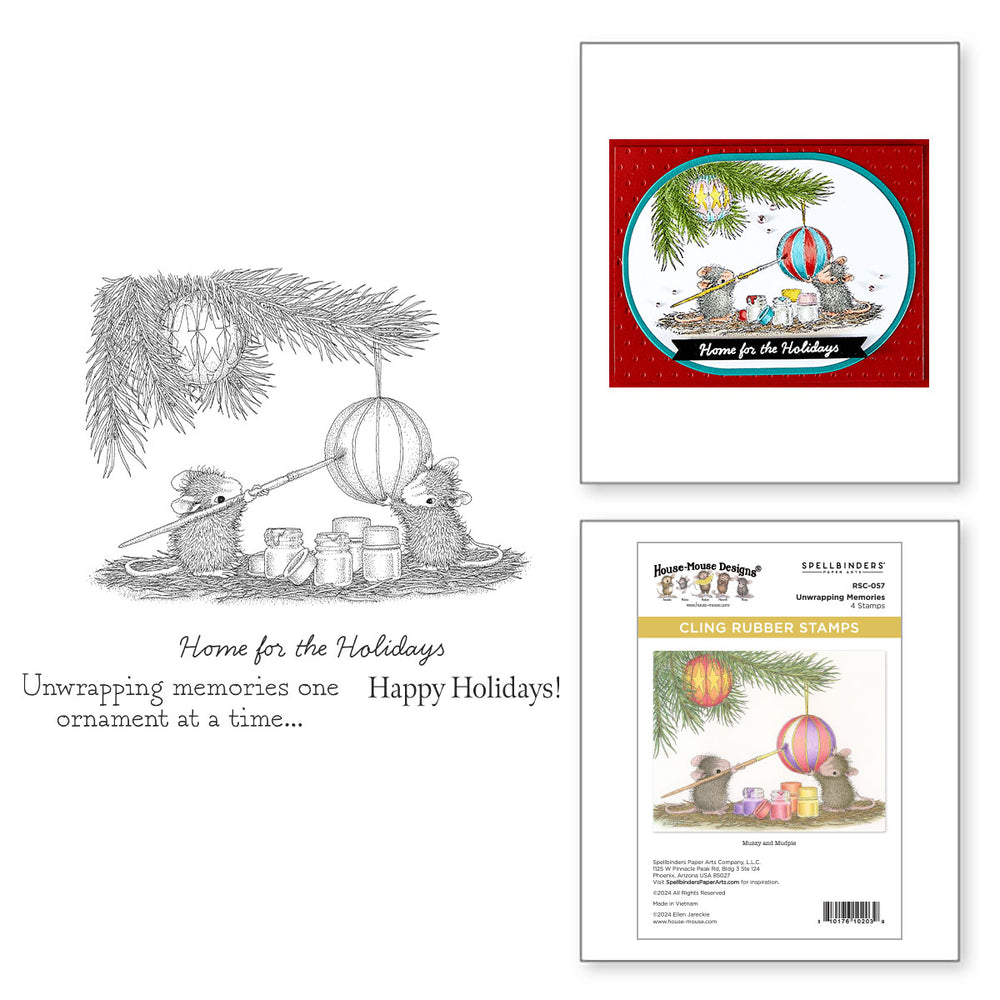 Unwrapping Memories Cling Rubber Stamp Set from the House-Mouse Tree-mendous Christmas Collection
