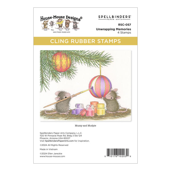 Unwrapping Memories Cling Rubber Stamp Set from the House-Mouse Tree-mendous Christmas Collection