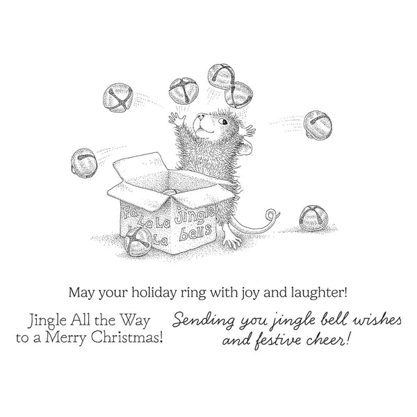 Jingle Bell Wishes Cling Rubber Stamp Set from the House-Mouse Tree-mendous Christmas Collection
