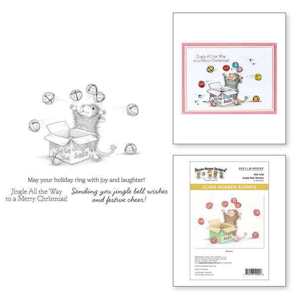 Jingle Bell Wishes Cling Rubber Stamp Set from the House-Mouse Tree-mendous Christmas Collection