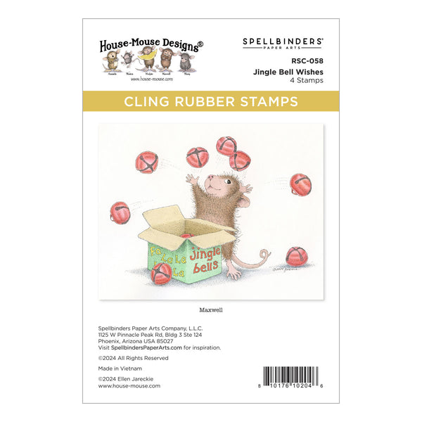 Jingle Bell Wishes Cling Rubber Stamp Set from the House-Mouse Tree-mendous Christmas Collection