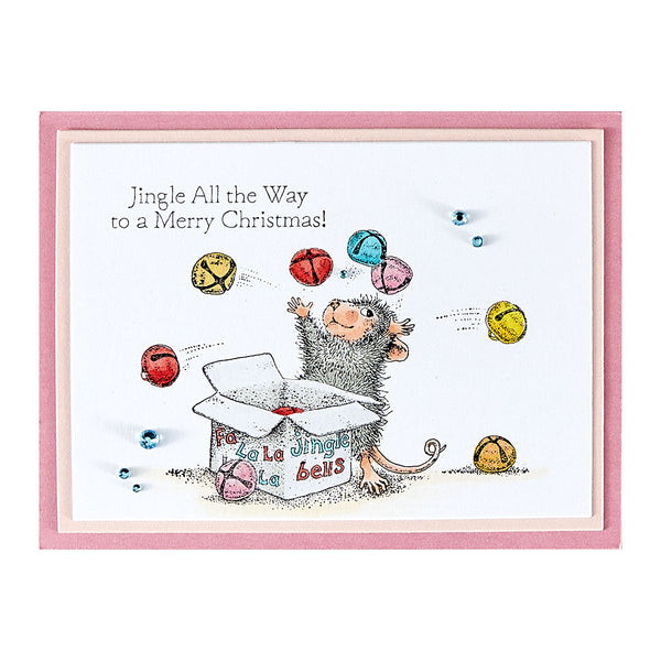 Jingle Bell Wishes Cling Rubber Stamp Set from the House-Mouse Tree-mendous Christmas Collection