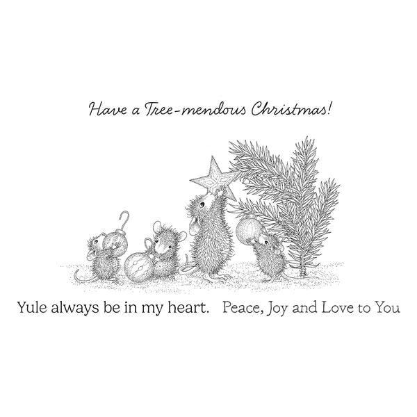 Tree-mendous Christmas Cling Rubber Stamp Set from the House-Mouse Tree-mendous Christmas Collection