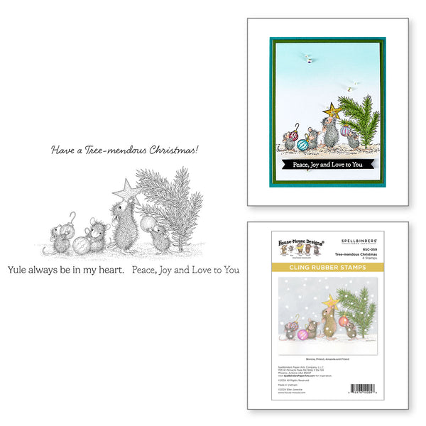Tree-mendous Christmas Cling Rubber Stamp Set from the House-Mouse Tree-mendous Christmas Collection