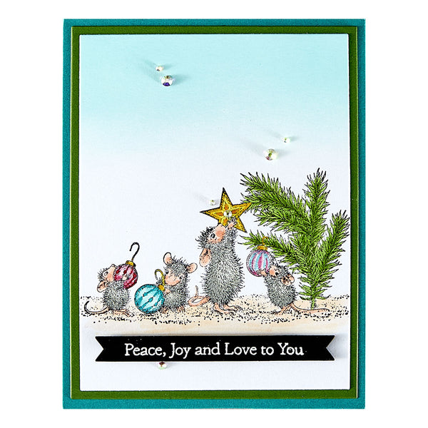 Tree-mendous Christmas Cling Rubber Stamp Set from the House-Mouse Tree-mendous Christmas Collection