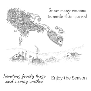 Snowy Smiles Cling Rubber Stamp Set from the House-Mouse Tree-mendous Christmas Collection
